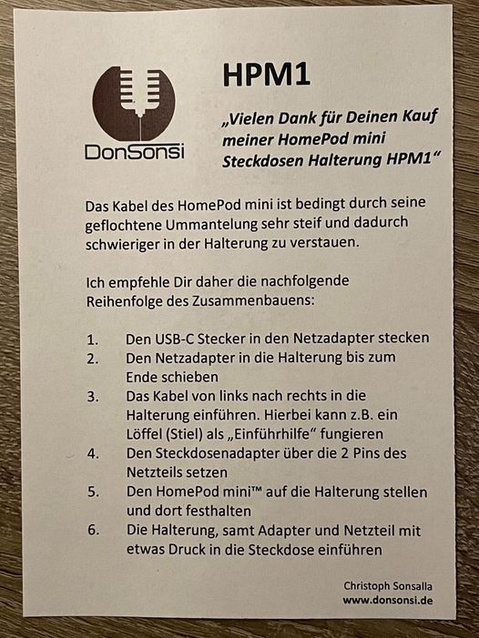 Anleitung als Flyer